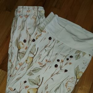 H&M Cream Floral Wide Leg Pants